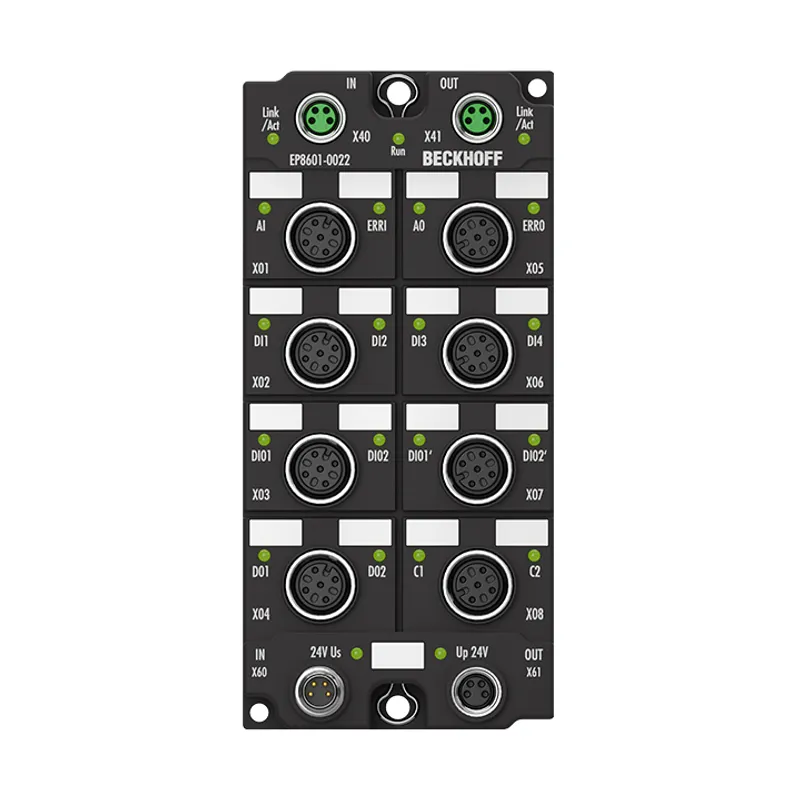 EtherCAT Box, 12-channel multi-interface, 8 x DI, 1 x CNT, 4 x DO, 2 x PWM, 1 x AI, 1 x AO, 1 x ENC AB