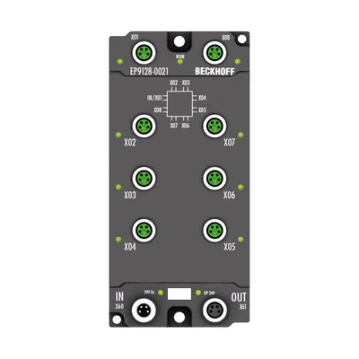 EtherCAT Box, 8-port junction, EtherCAT, 100 Mbit/s, 24 V DC, M8