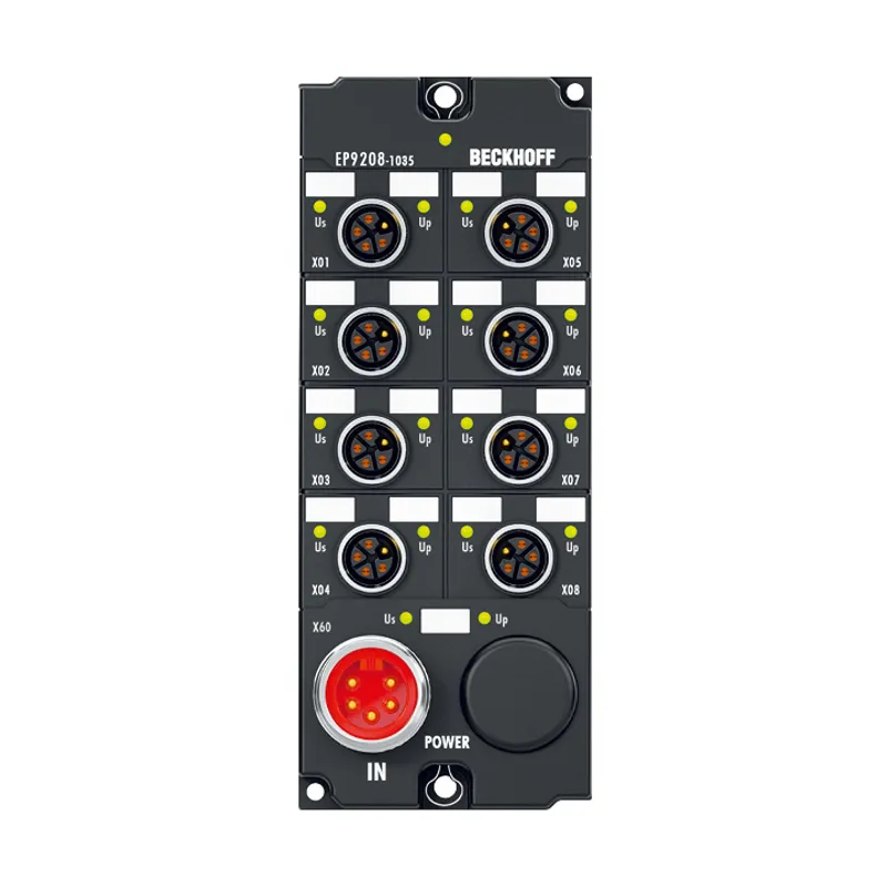 EtherCAT Box, 8-channel power distribution, passive, M12, L-coded