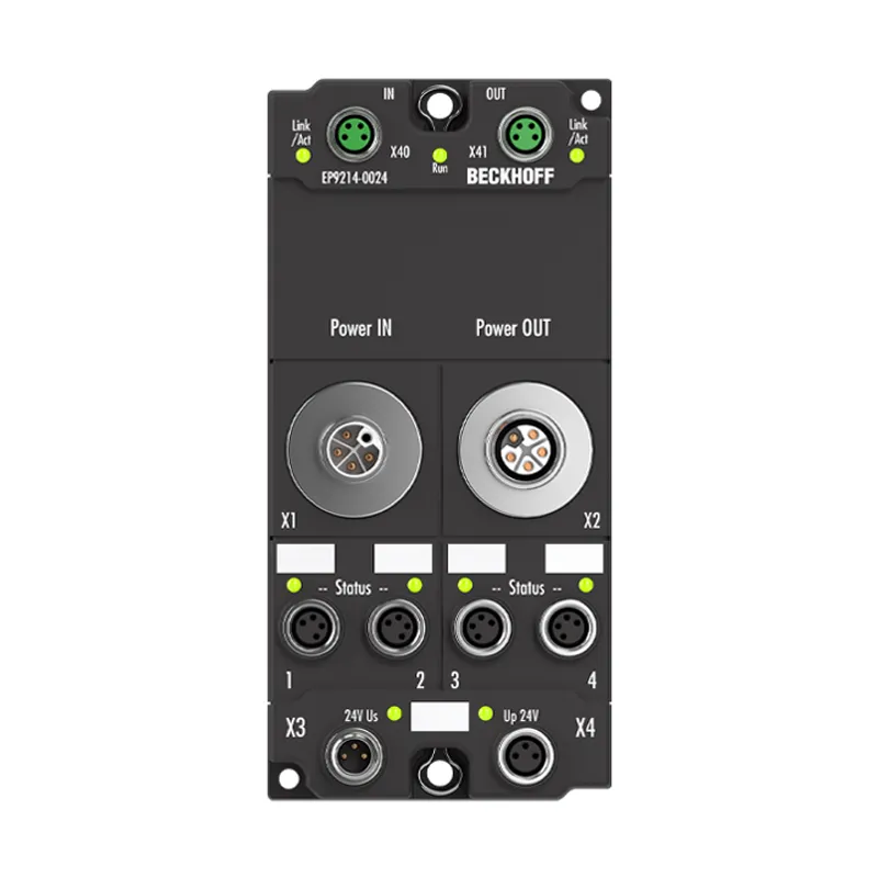 EtherCAT Box, 4/4-channel power distribution, for EtherCAT Box modules, M12, L-coded