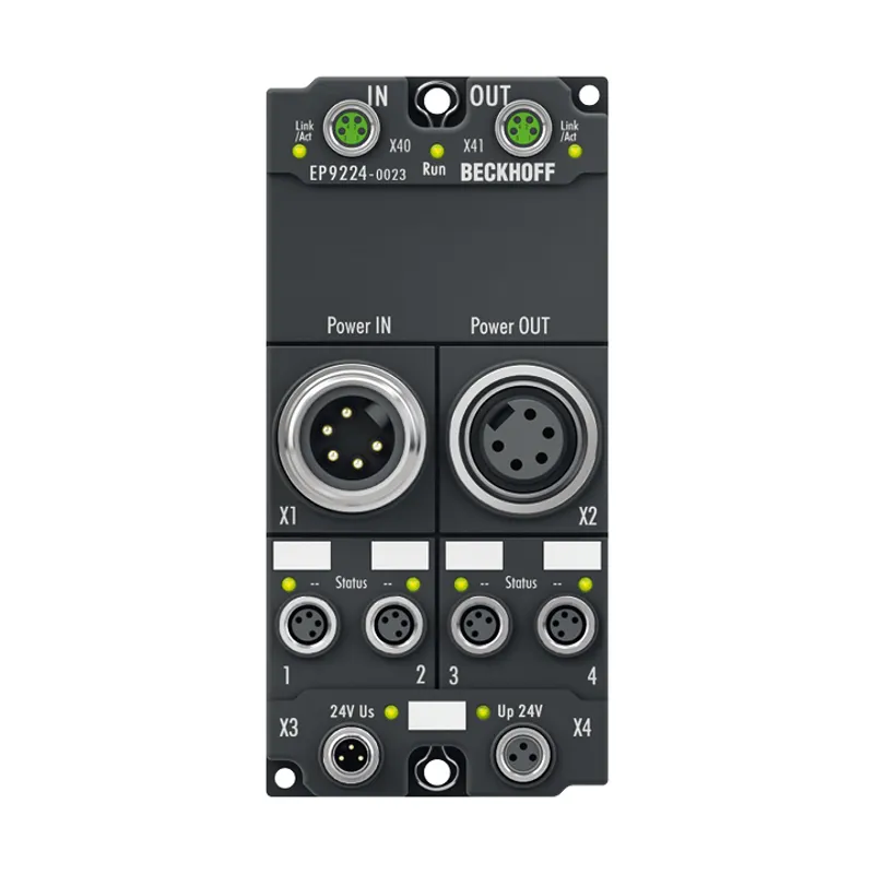 EtherCAT Box, 4/4-channel power distribution, for EtherCAT Box modules, with current measurement/data logging