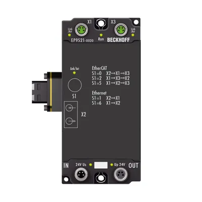EtherCAT Box, media converter, Ethernet/EtherCAT, 100 Mbit/s, 24 V DC