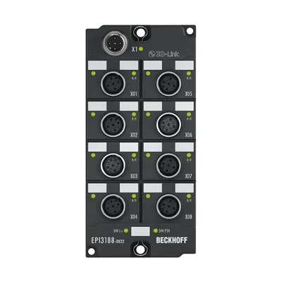 IO-Link box, 8-channel analog input, multi-function, ±10 V, 0/4…±20 mA, 16 bit, single-ended, M12
