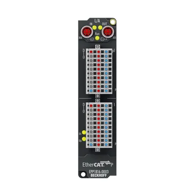 EtherCAT P Box, 16-channel digital input, 24 V DC, 10 µs, IP20 connector