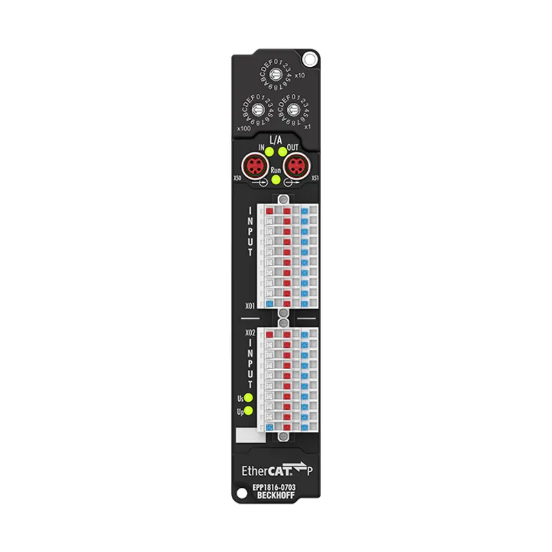 EtherCAT P Box, 16-channel digital input, ID switch, 24 V DC, 10 µs, IP20 connector