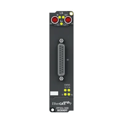 EtherCAT P Box, 16-channel digital input, 24 V DC, 10 µs, D-sub, 2 x 3-axis accelerometers