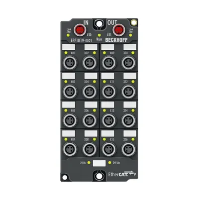 EtherCAT P Box, 16-channel digital input, 24 V DC, 10 µs, M8