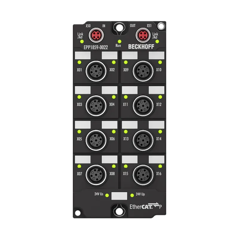 EtherCAT P Box, 8-channel digital input + 8-channel digital output, 24 V DC, 3 ms, 0.5 A, M12