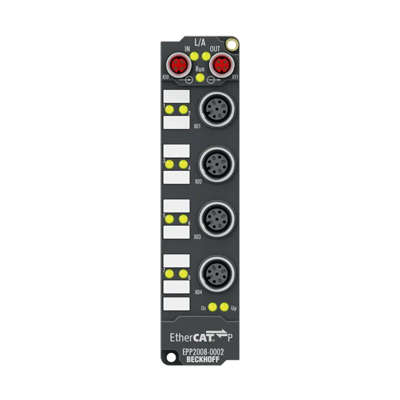 EtherCAT P Box, 8-channel digital output, 24 V DC, 0.5 A, M12
