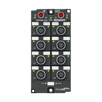 EtherCAT P Box, 8-channel digital output, 24 V DC, 0.5 A, M12