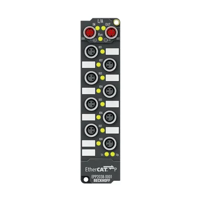 EtherCAT P Box, 8-channel digital output, 24 V DC, 2 A, M8, with diagnostics