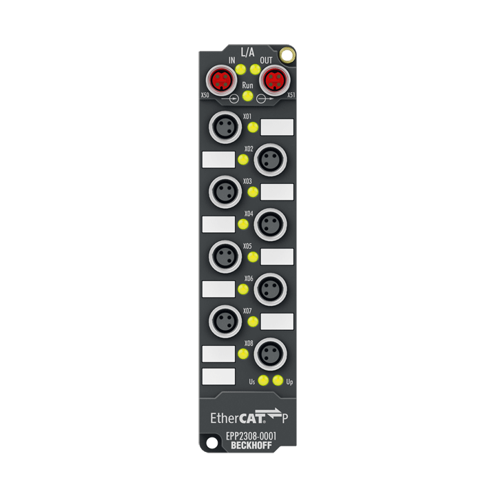 EtherCAT P Box, 4-channel digital input + 4-channel digital output, 24 V DC, 3 ms, 0.5 A, M8