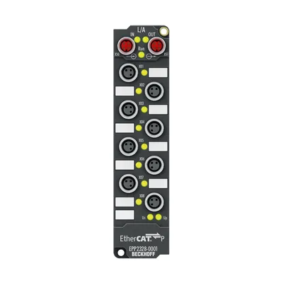 EtherCAT P Box, 4-channel digital input + 4-channel digital output, 24 V DC, 3 ms, 2 A, M8