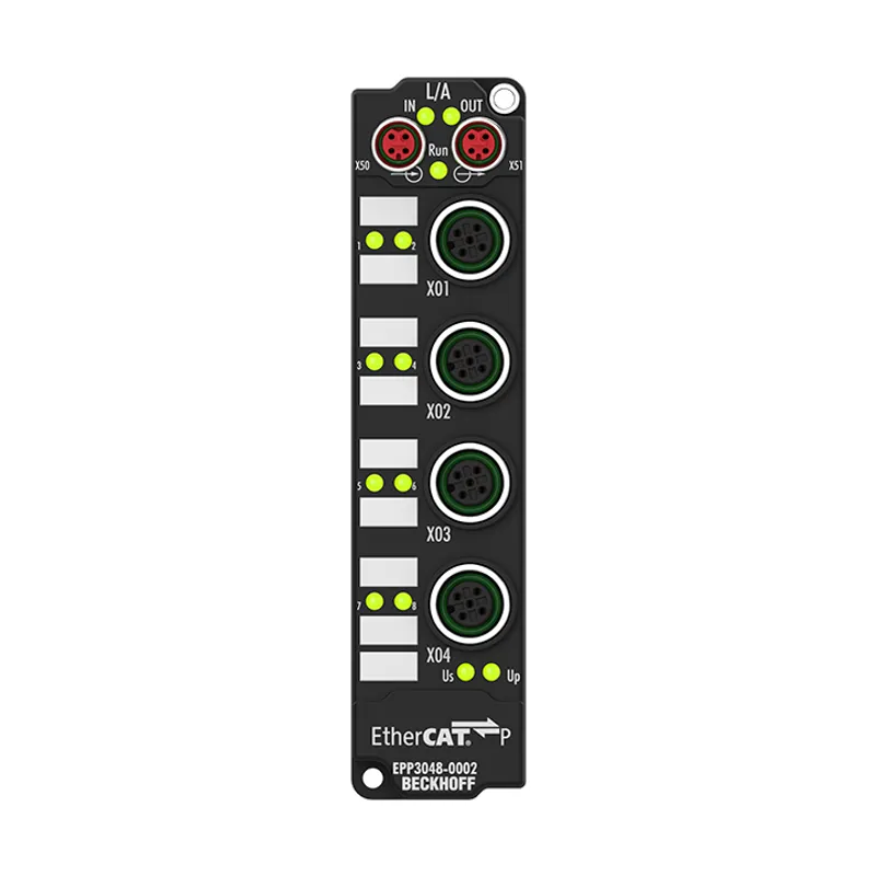 EtherCAT P Box, 8-channel analog input, current, ±20 mA, 16 bit, single-ended, 2 ksps, M12
