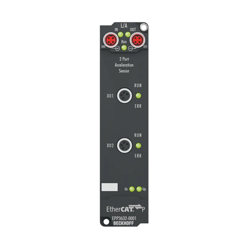 EtherCAT P Box, 2-channel analog input, IEPE/accelerometer, 16 bit, 50 ksps, M8