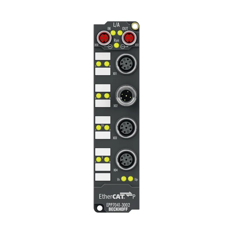 EtherCAT P Box, 1-channel motion interface, stepper motor, 48 V DC, 5 A, for high-speed applications, M12, with incremental encoder