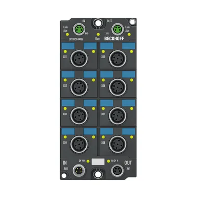 EtherCAT Box, 8-channel analog input, current, 4…20 mA, 16 bit, single-ended, M12, Ex i