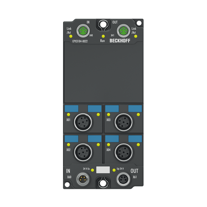 EtherCAT Box, 4-channel analog input, current, 4…20 mA, 16 bit, single-ended, M12, HART, Ex i