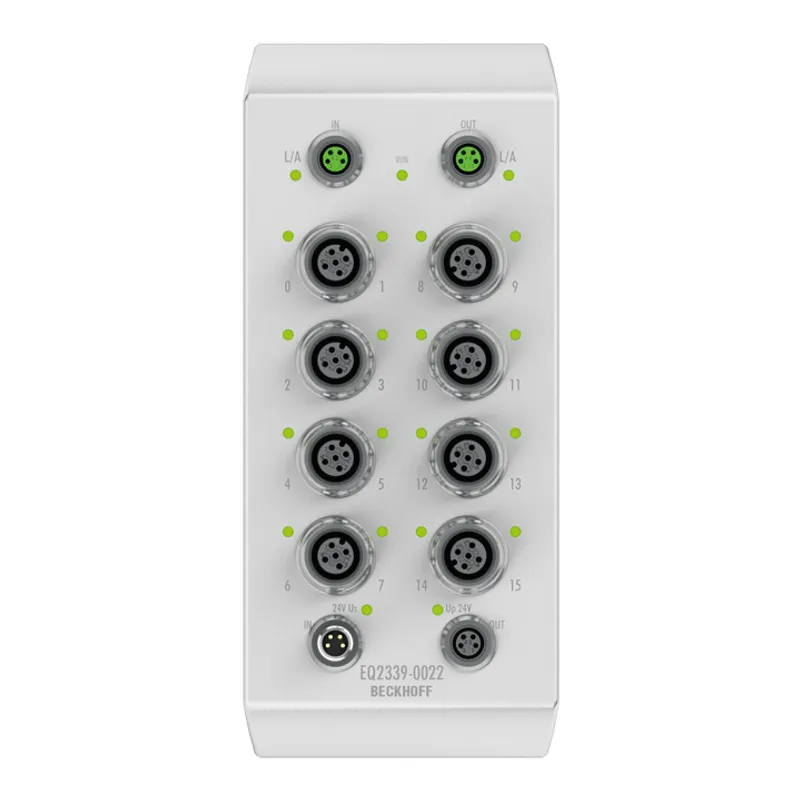 EtherCAT Box, 16-channel digital combi, 24 V DC, 3 ms, 0.5 A, M12, stainless steel