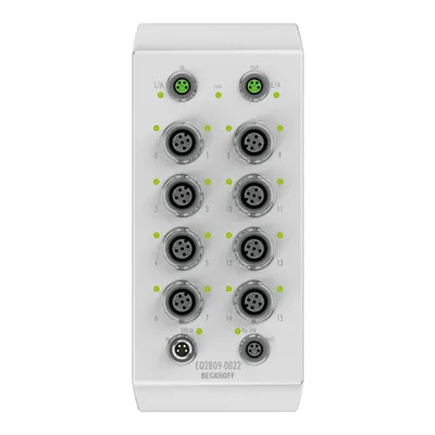 EtherCAT Box, 16-channel digital output, 24 V DC, 0.5 A, M12, stainless steel