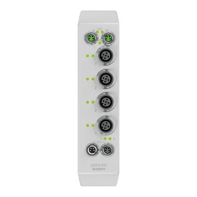 EtherCAT Box, 4-channel analog input, temperature, thermocouple, 16 bit, M12, stainless steel