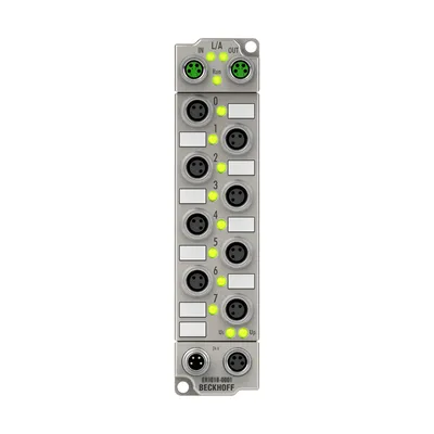 EtherCAT Box, 8-channel digital input, 24 V DC, 10 µs, M8, zinc die-cast