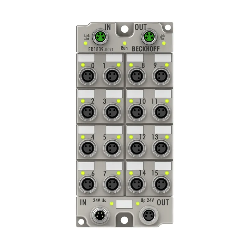EtherCAT Box, 16-channel digital input, 24 V DC, 3 ms, M8, zinc die-cast