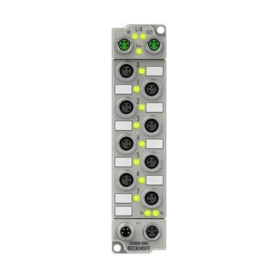 EtherCAT Box, 8-channel digital output, 24 V DC, 0.5 A, M8, zinc die-cast