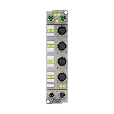EtherCAT Box, 8-channel digital output, 24 V DC, 0.5 A, M12, zinc die-cast