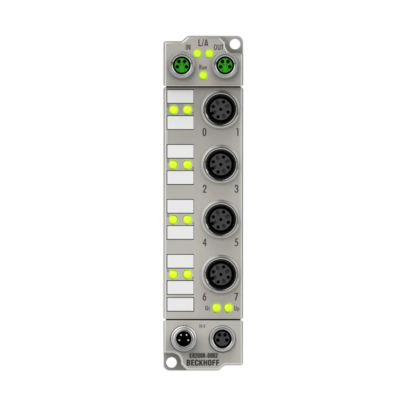 EtherCAT Box, 8-channel digital output, 24 V DC, 0.5 A, M12, zinc die-cast