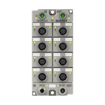 EtherCAT Box, 8-channel digital output, 24 V DC, 0.5 A, M12, zinc die-cast