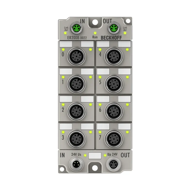 EtherCAT Box, 8-channel digital output, 24 V DC, 0.5 A, M12, zinc die-cast