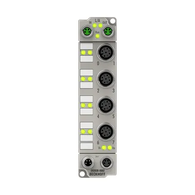 EtherCAT Box, 8-channel digital output, 24 V DC, 2 A, M12, with diagnostics, zinc die-cast