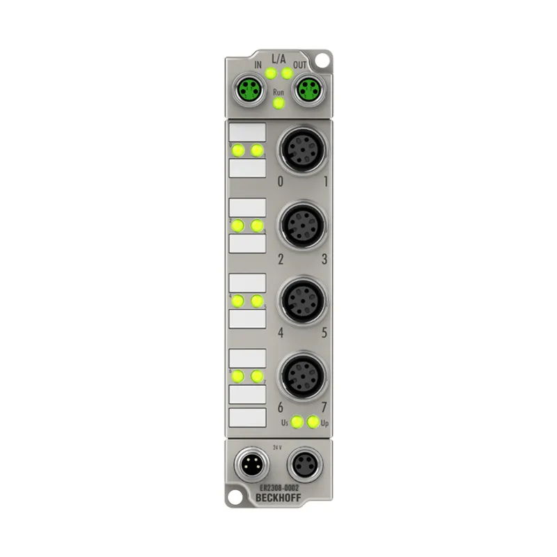 EtherCAT Box, 4-channel digital input + 4-channel digital output, 24 V DC, 3 ms, 0.5 A, M12, zinc die-cast