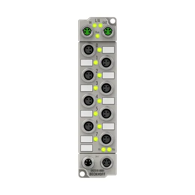 EtherCAT Box, 4-channel digital input + 4-channel digital output, 24 V DC, 10 µs, 0.5 A, M8, zinc die-cast