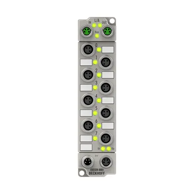 EtherCAT Box, 4-channel digital input + 4-channel digital output, 24 V DC, 3 ms, 2 A, M8, zinc die-cast