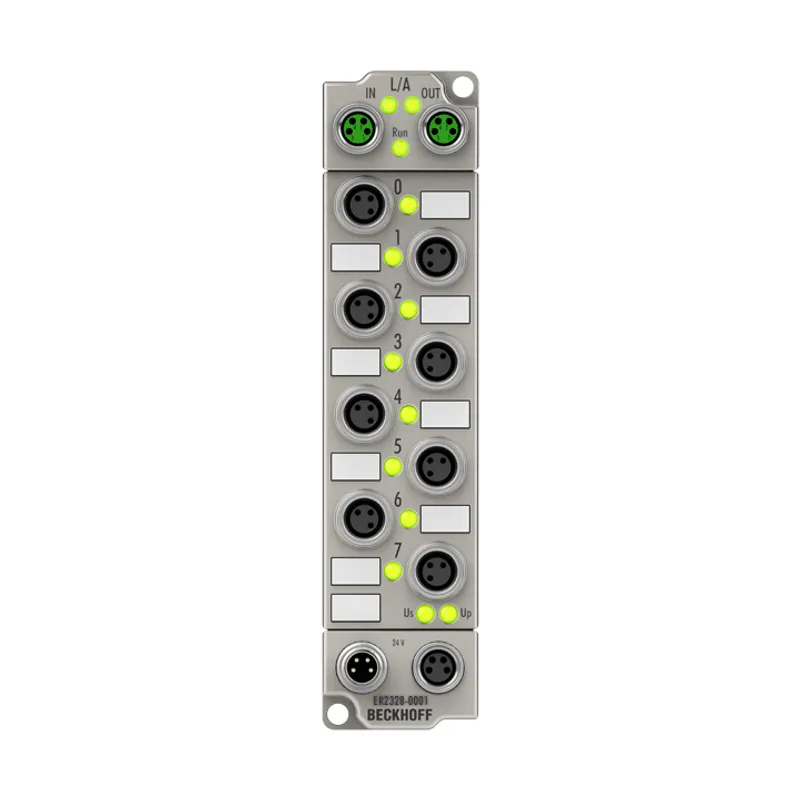 EtherCAT Box, 4-channel digital input + 4-channel digital output, 24 V DC, 3 ms, 2 A, M8, zinc die-cast