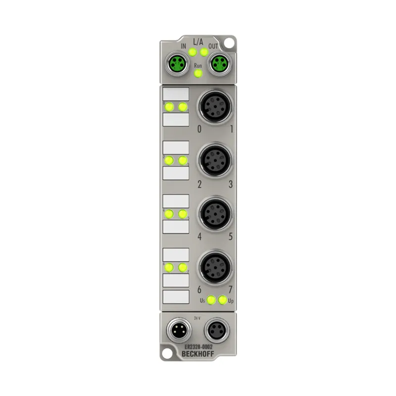 EtherCAT Box, 4-channel digital input + 4-channel digital output, 24 V DC, 3 ms, 2 A, M12, zinc die-cast