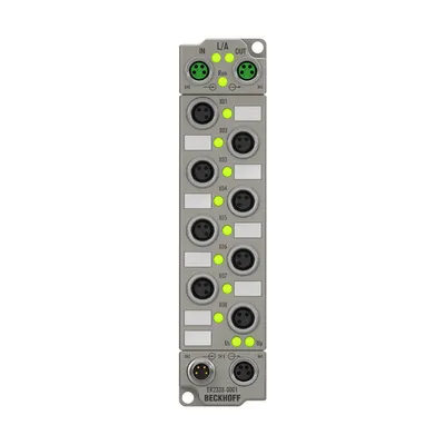 EtherCAT Box, 8-channel digital combi, 24 V DC, 10 µs, 0.5 A, M8, zinc die-cast