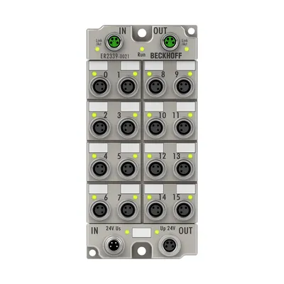 EtherCAT Box, 16-channel digital combi, 24 V DC, 3 ms, 0.5 A, M8, zinc die-cast