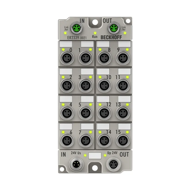 EtherCAT Box, 16-channel digital combi, 24 V DC, 3 ms, 0.5 A, M8, zinc die-cast