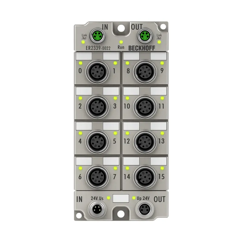 EtherCAT Box, 16-channel digital combi, 24 V DC, 3 ms, 0.5 A, M12, zinc die-cast