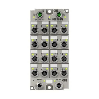 EtherCAT Box, 16-channel digital combi, 24 V DC, 10 µs, 0.5 A, M8, zinc die-cast