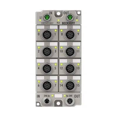 EtherCAT Box, 16-channel digital combi, 24 V DC, 10 µs, 0.5 A, M12, zinc die-cast