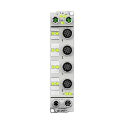 EtherCAT Box, 4-channel analog input, multi-function, ±10 V, 0/4…20 mA, 16 bit, differential, M12, zinc die-cast
