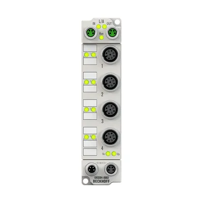 EtherCAT Box, 4-channel analog input, temperature, RTD (Pt100), 16 bit, M12, zinc die-cast
