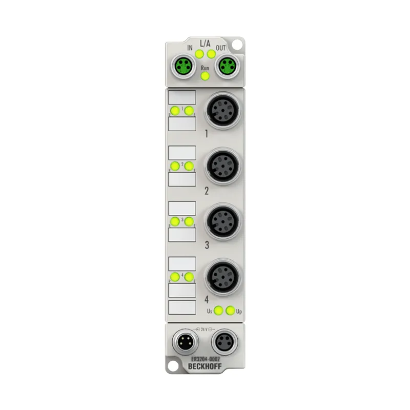 EtherCAT Box, 4-channel analog input, temperature, RTD (Pt100), 16 bit, M12, zinc die-cast