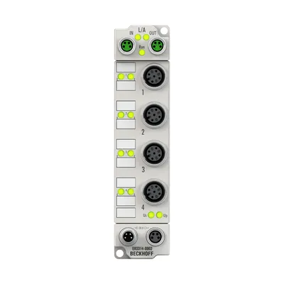 EtherCAT Box, 4-channel analog input, temperature, thermocouple, 16 bit, M12, zinc die-cast