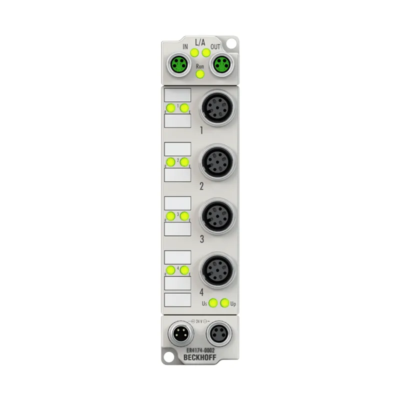 EtherCAT Box, 4-channel analog output, multi-function, ±10 V, 0/4…20 mA, 16 bit, differential, M12, zinc die-cast