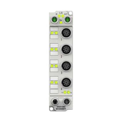 EtherCAT Box, 2-channel analog input + 2-channel analog output, multi-function, ±10 V, 0/4…20 mA, 16 bit, differential, M12, zinc die-cast